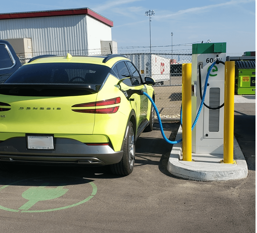 EV charging at a DC fast charging station