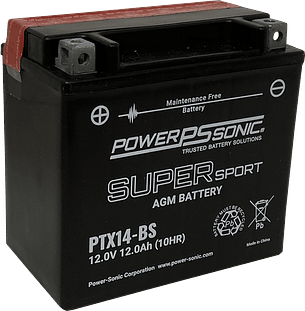 PTX14-BS Power Sonic motorcycle battery AGM
